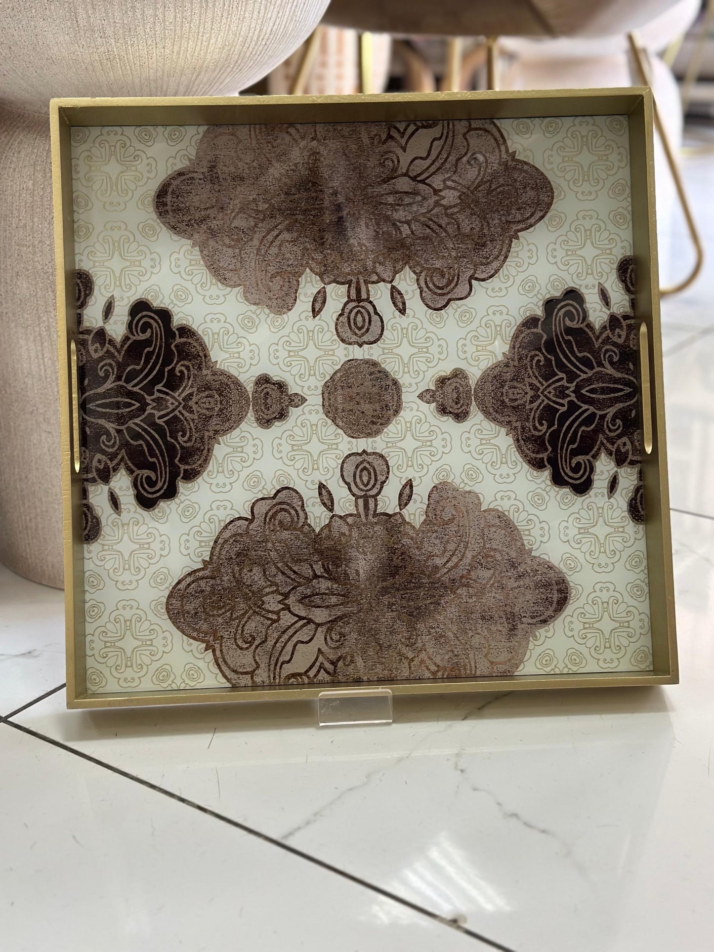 1x Plateau en verre Arabesque