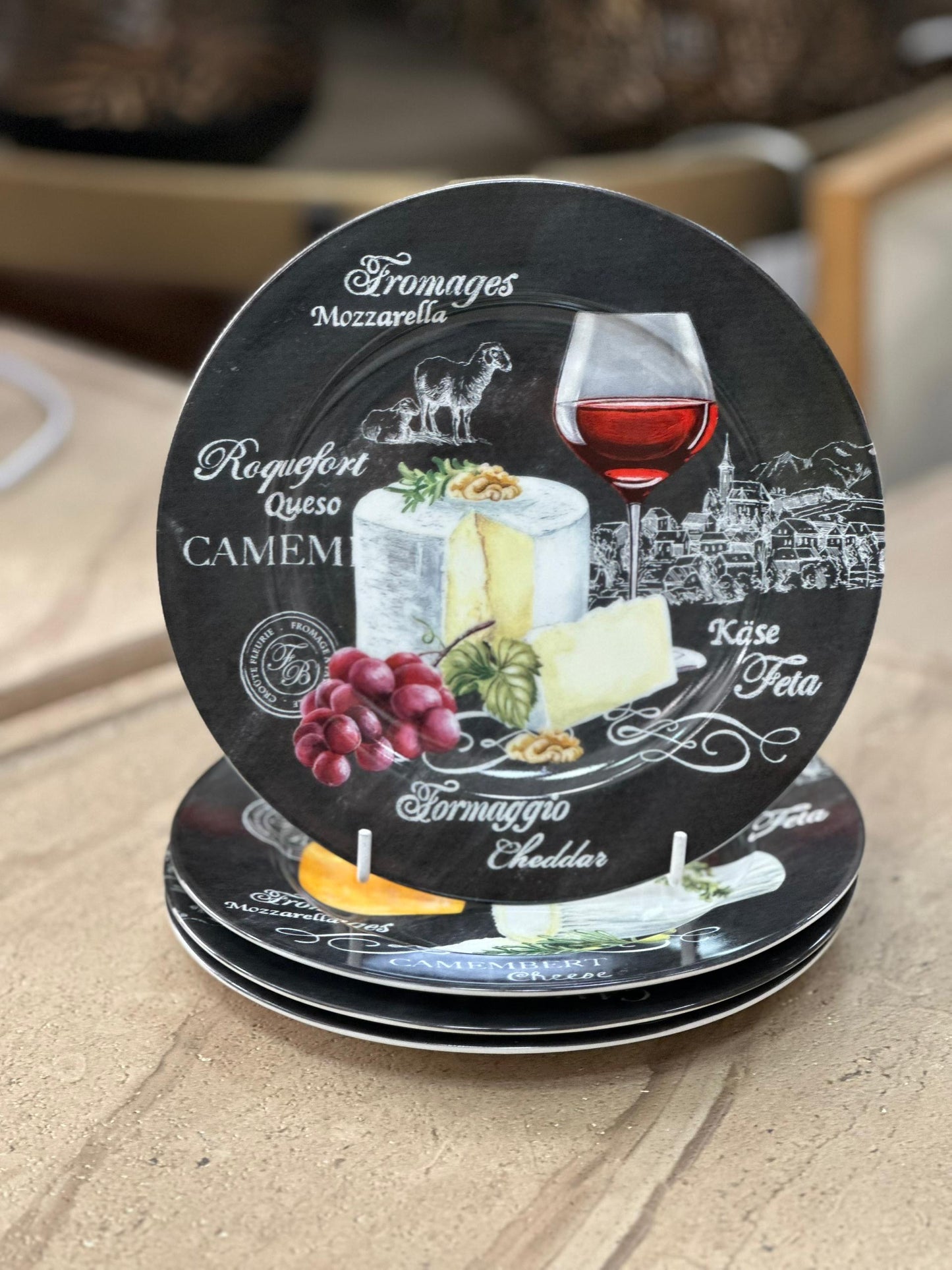 1x Set de 4 assiettes Les Fromages