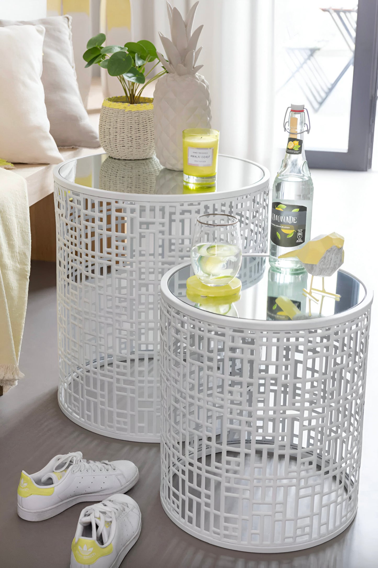 Set de 2 tables d’appoint Miroirs