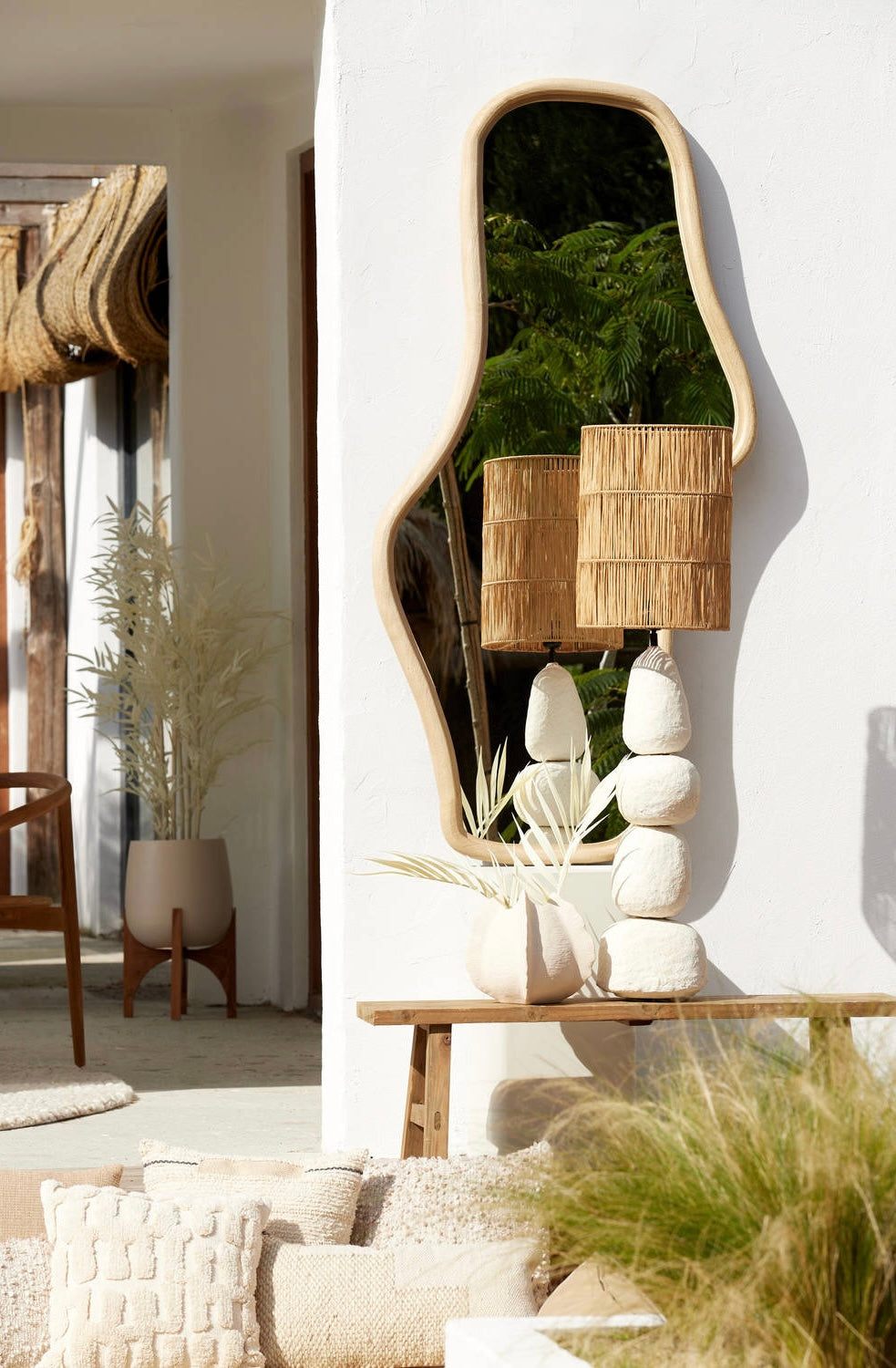 Miroir Celano en bois foncé GM