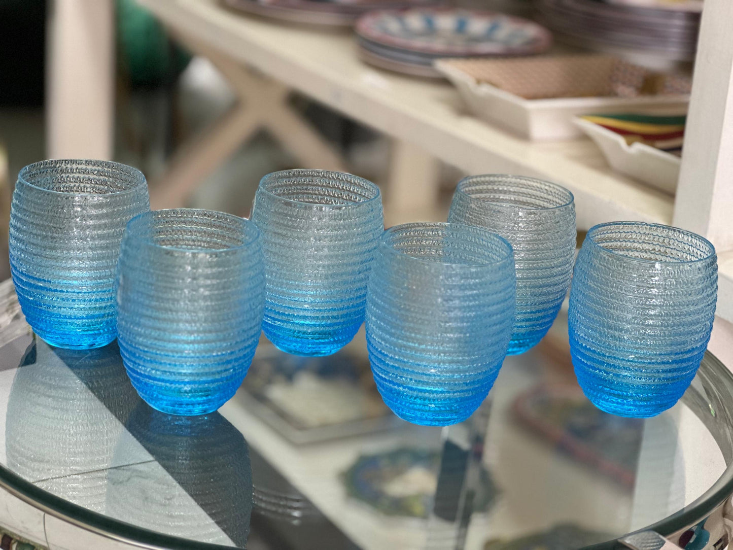 Set de 6 verres Tressé bleu @IVV