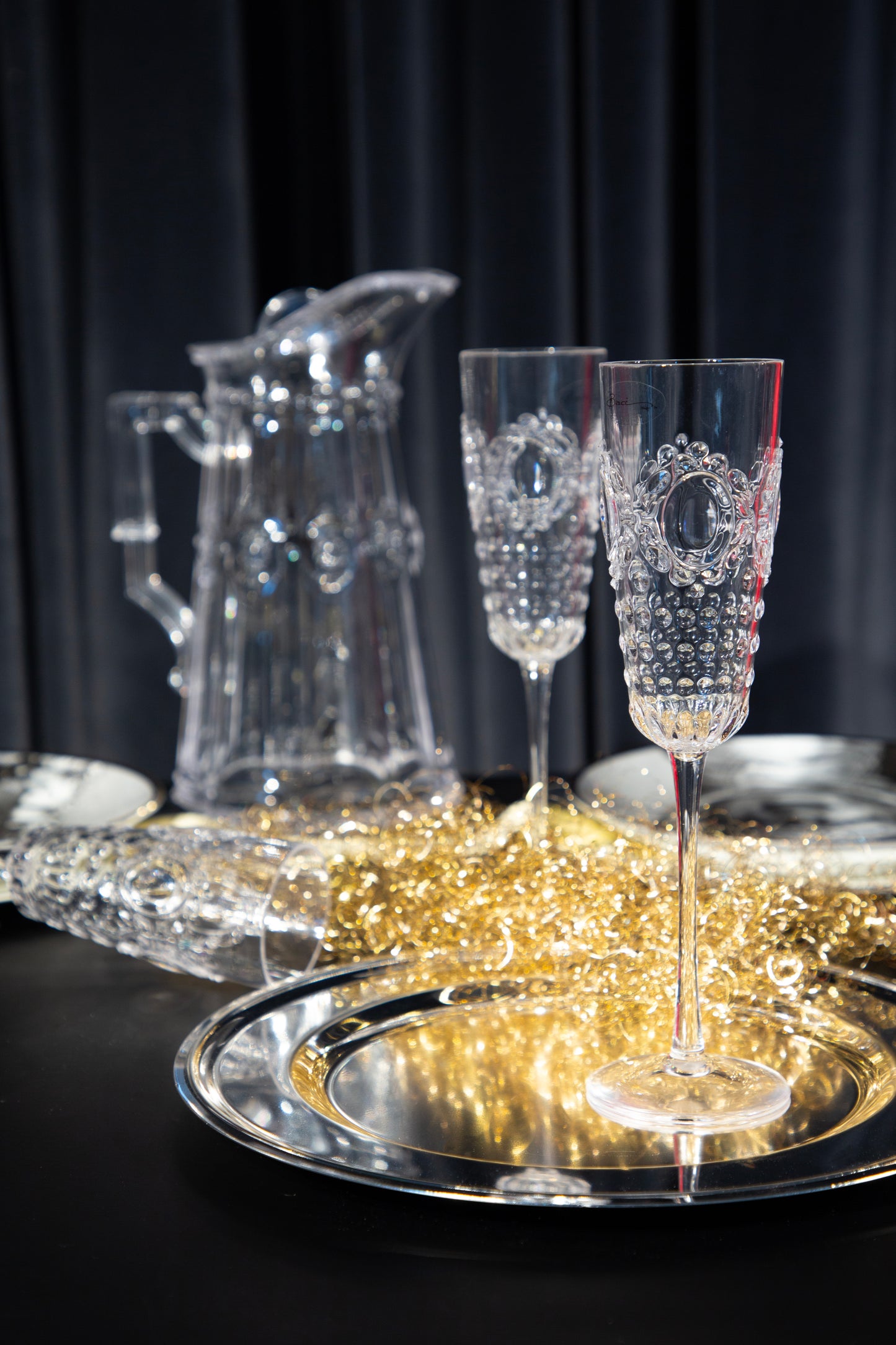 Set Seau à champagne & 4 flutes Baroque @Baci Milano