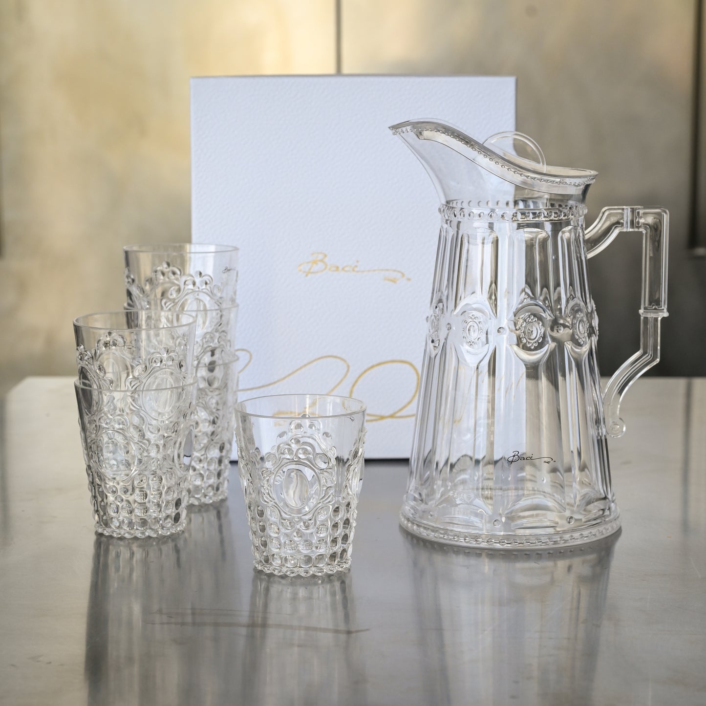 Set Carafe & 6 verres Baroque @Baci Milano