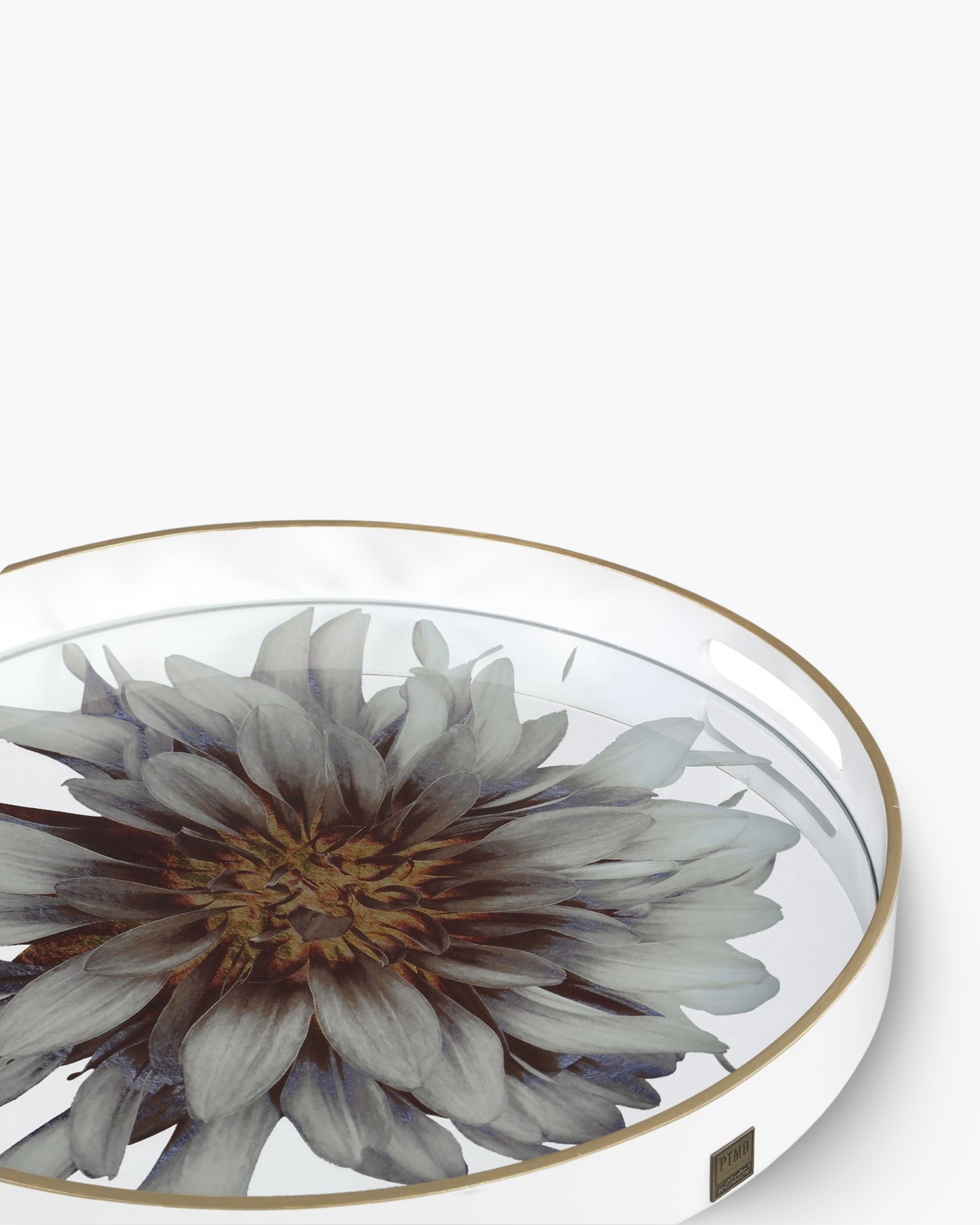 1x Plateau en verre Floral White