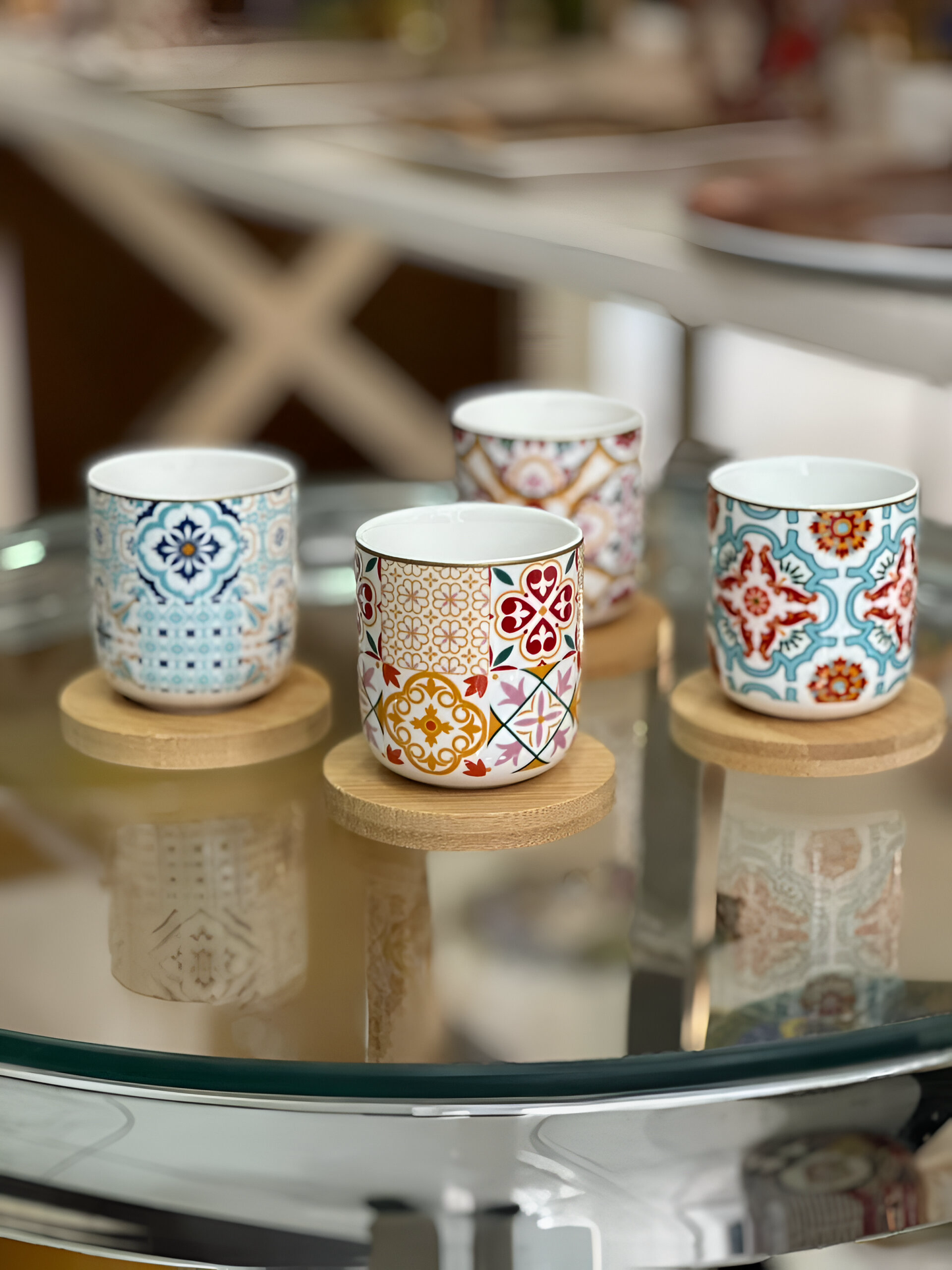 1x Set de 4 tasses à café + bambou Siracusa