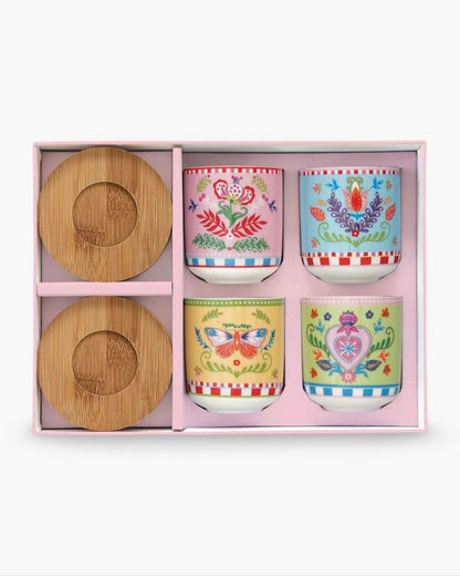 Set de 4 tasses à café Spring Folk