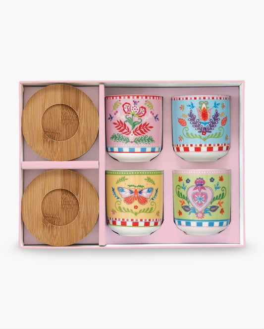 Set de 4 tasses à café Spring Folk