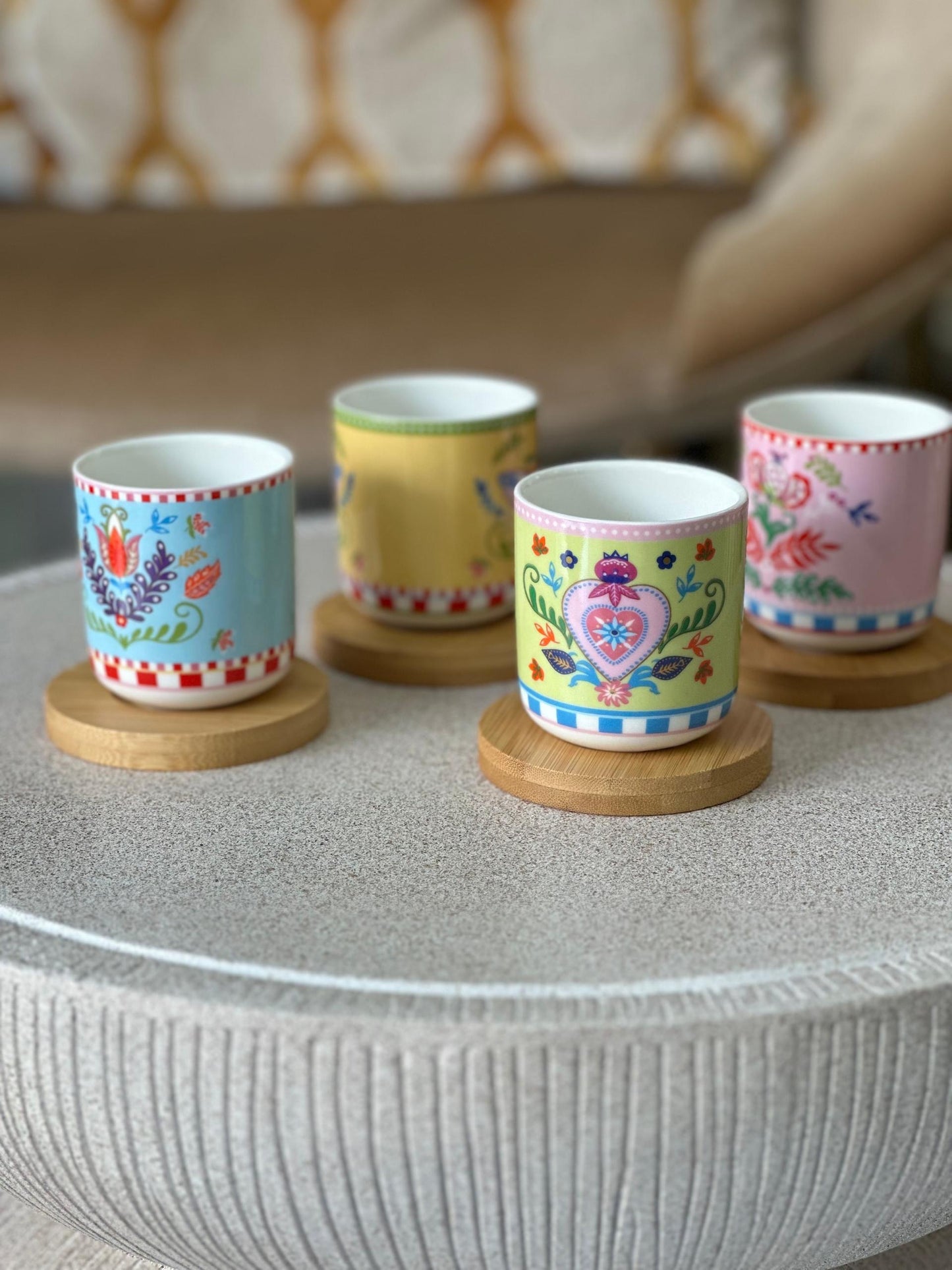 Set de 4 tasses à café Spring Folk