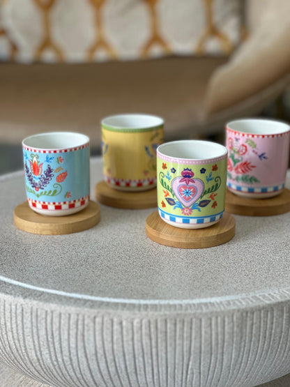 Set de 4 tasses à café Spring Folk