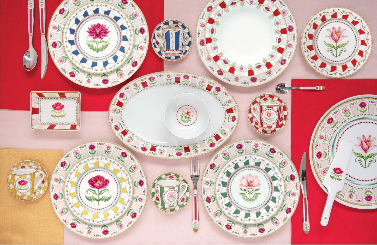 Set de 4 assiettes dessert Flowery