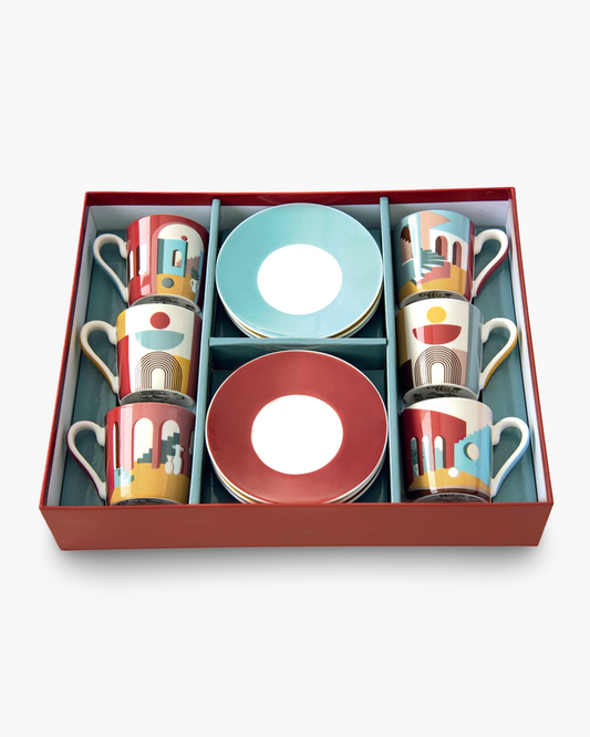 Coffret de 6 tasses à café Illusion