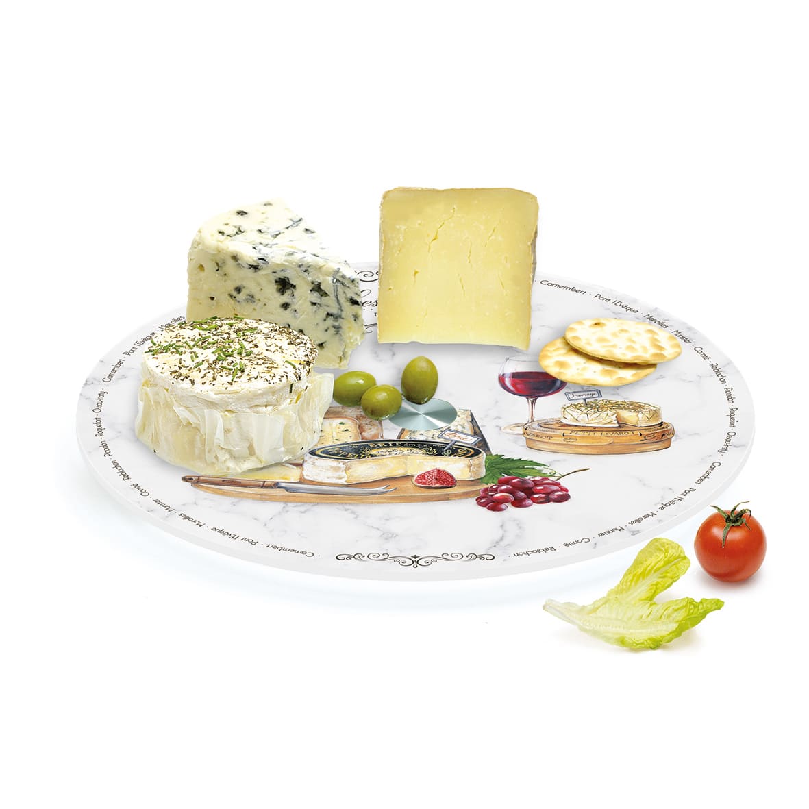 Planche tournante en verre Les Fromages