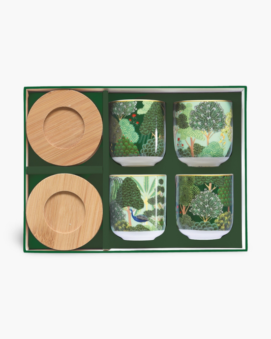 Coffret de 4 tasses à café Wood