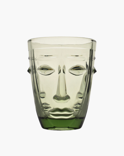 6x Verre visage vert (prix à l'unité)