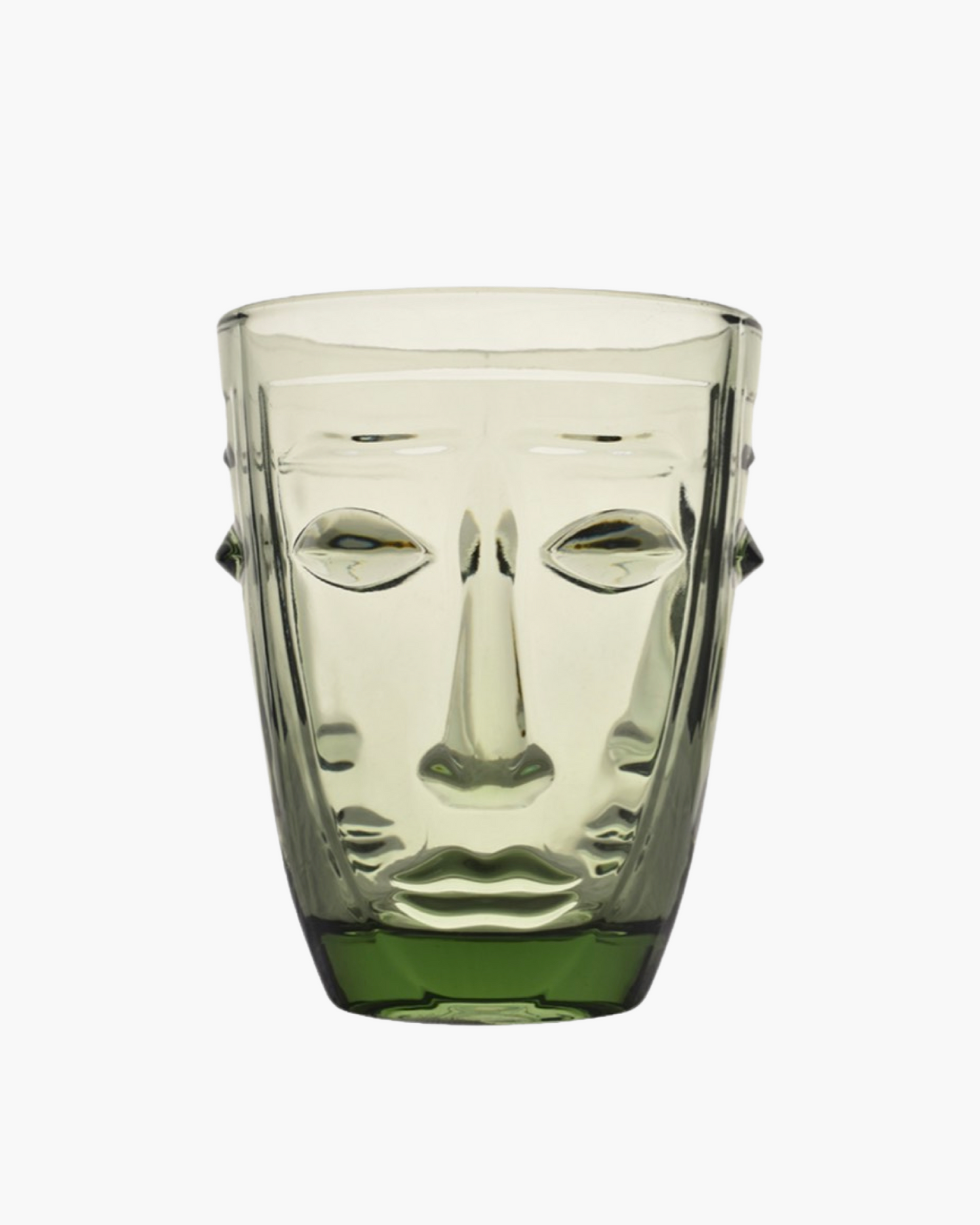 Verre visage vert