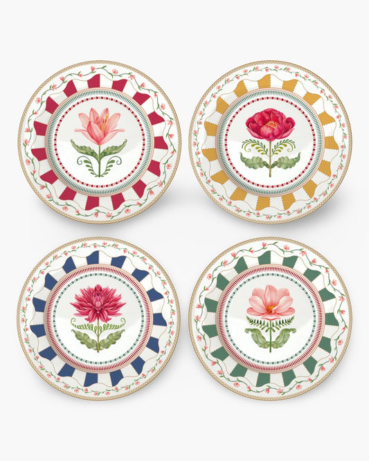 Set de 4 assiettes dessert Flowery