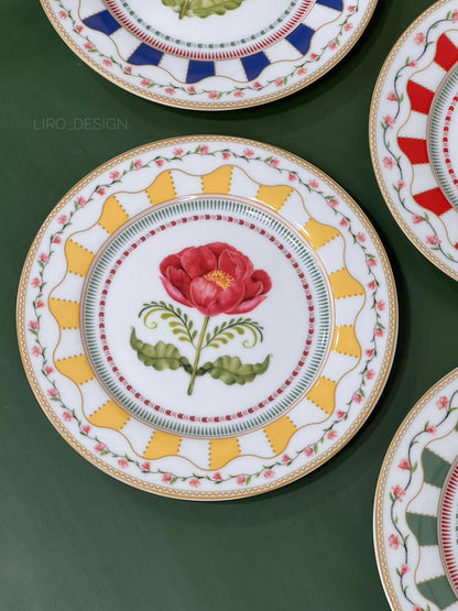 Set de 4 assiettes dessert Flowery