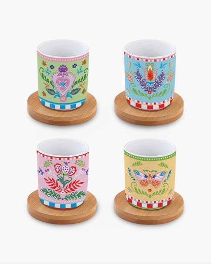 Set de 4 tasses à café Spring Folk
