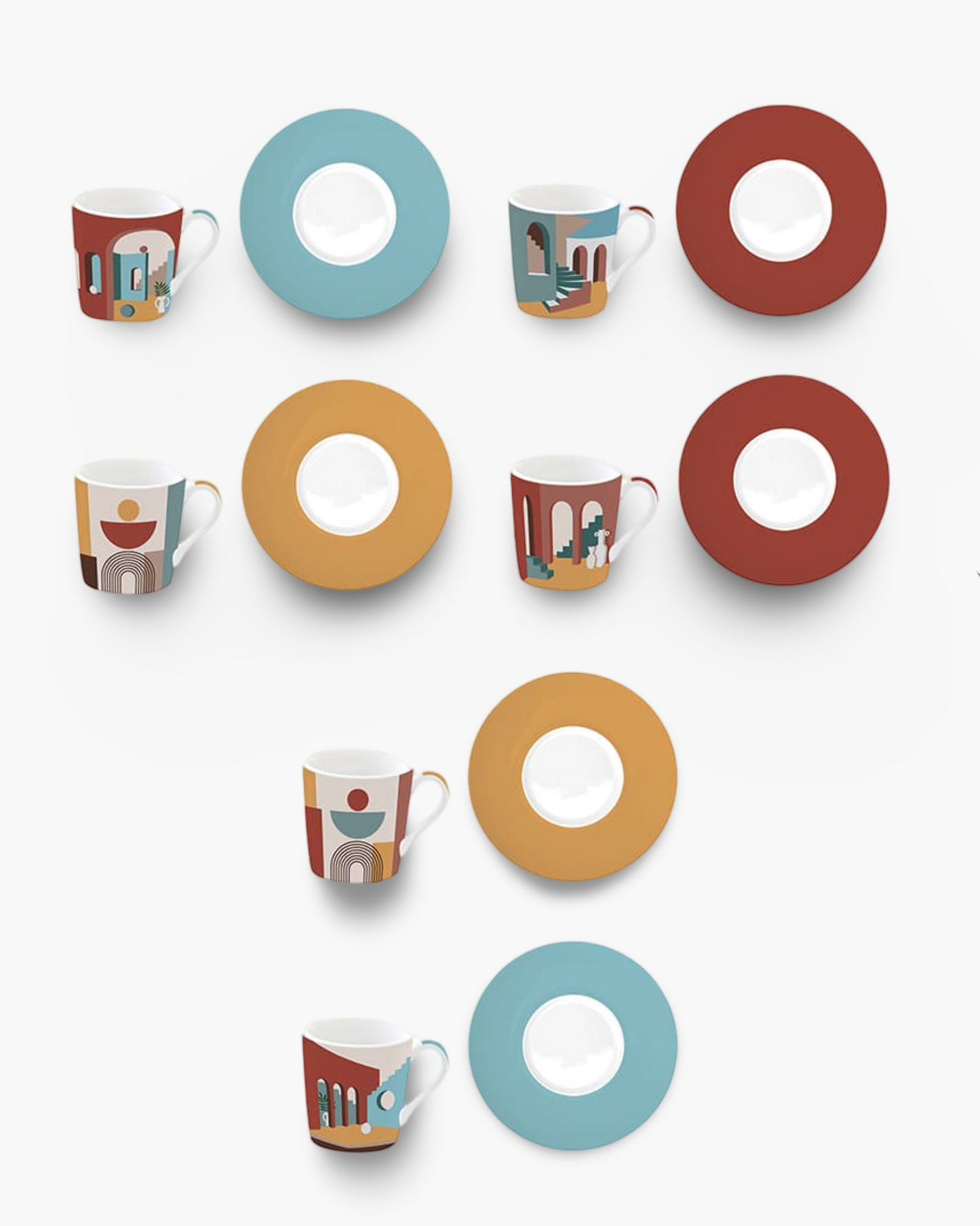 Coffret de 6 tasses à café Illusion