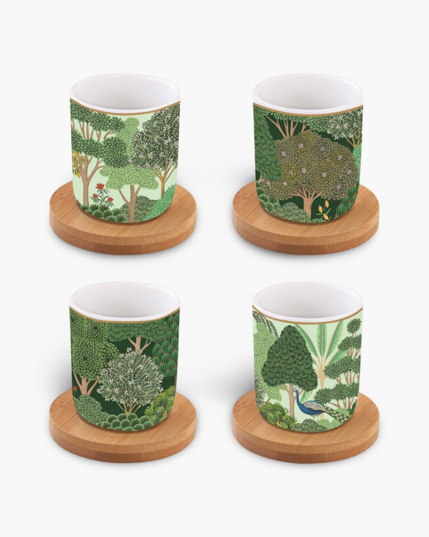 Coffret de 4 tasses à café Wood