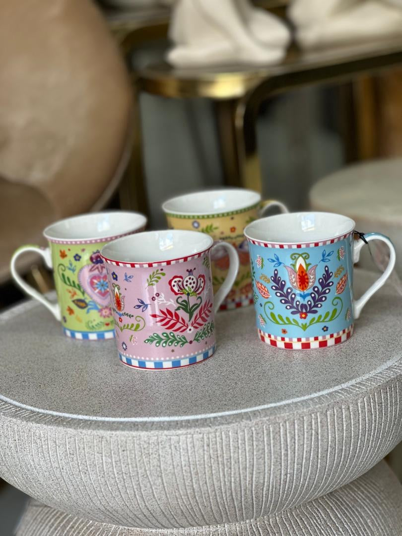 Set de 4 mugs Spring Folk