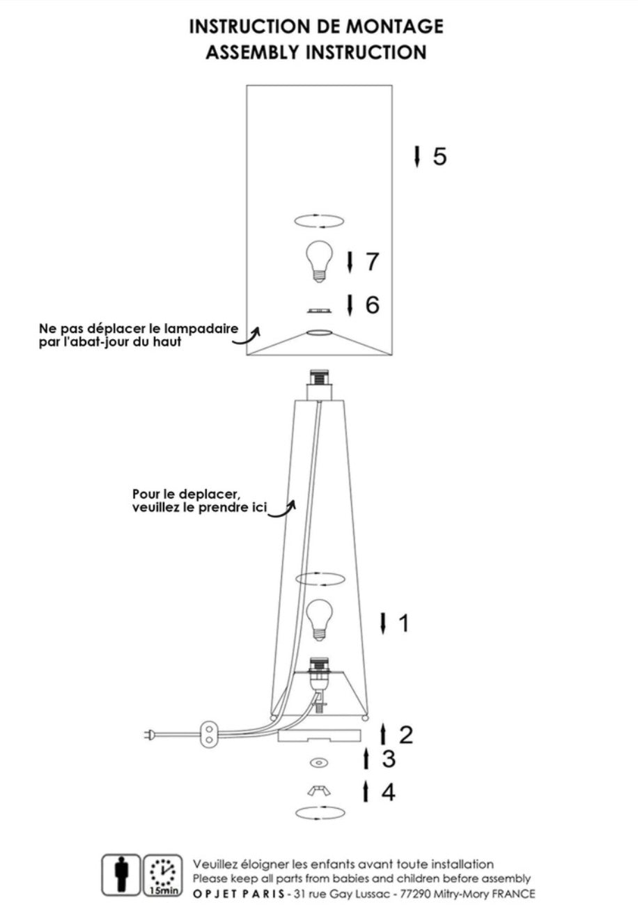 1x Lampadaire en lin h130