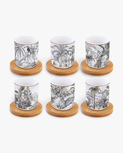 Coffret de 6 tasses à café Rain Forest