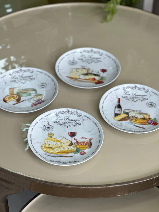 1x Set de 4 assiettes à fromage
