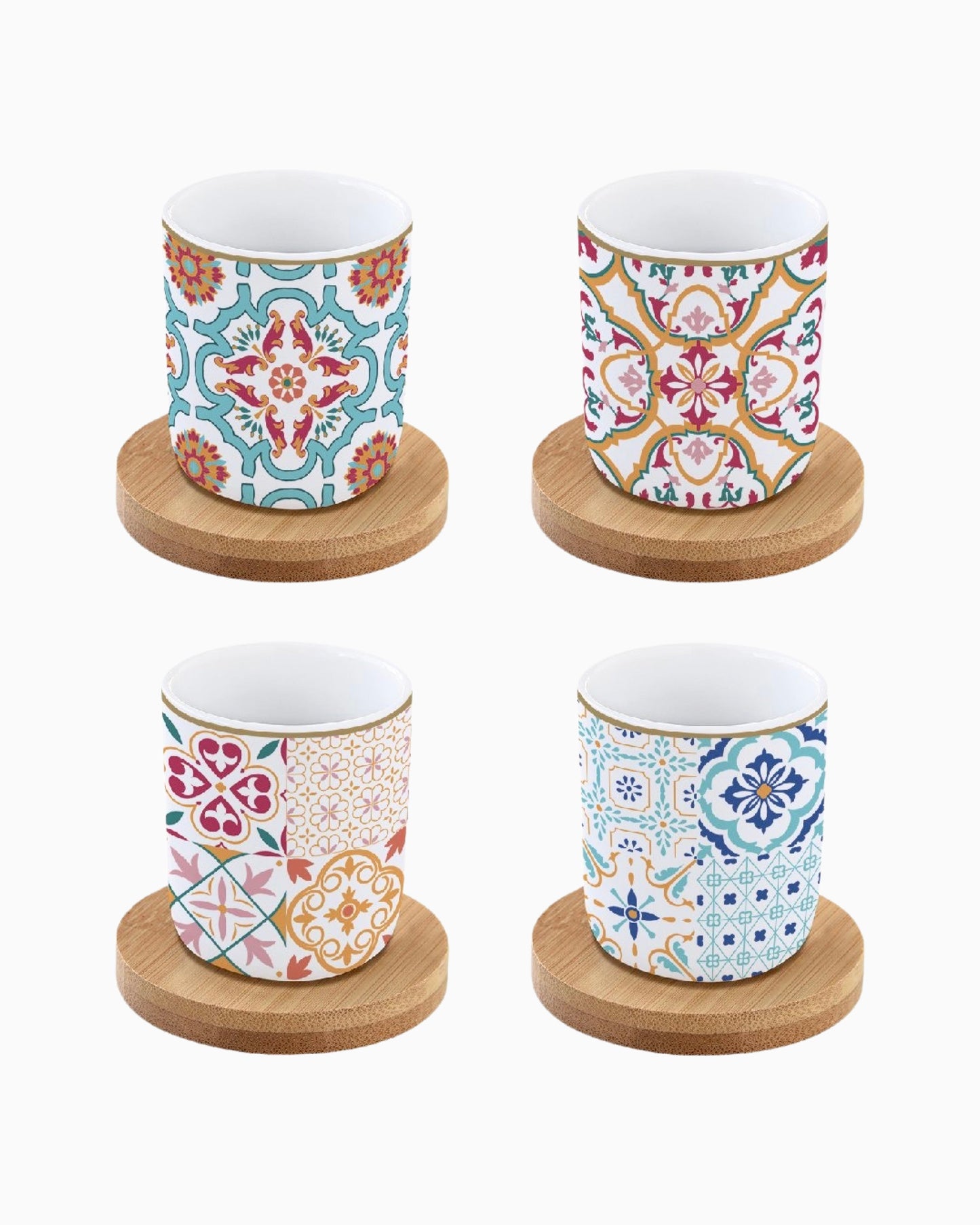 1x Set de 4 tasses à café + bambou Siracusa