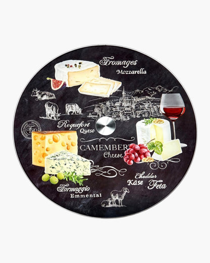 Planche tournante en verre Les Fromages