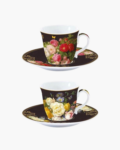 Set de 2 tasses à café en porcelaine Romantic