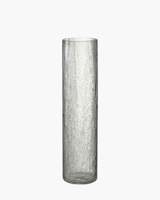 Vase semi craquelé en verre PM