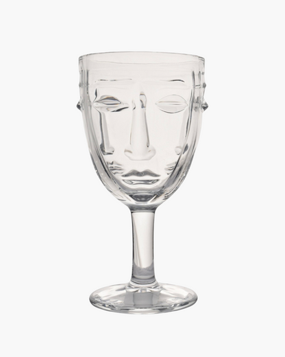 Verre sur pied visage transparent