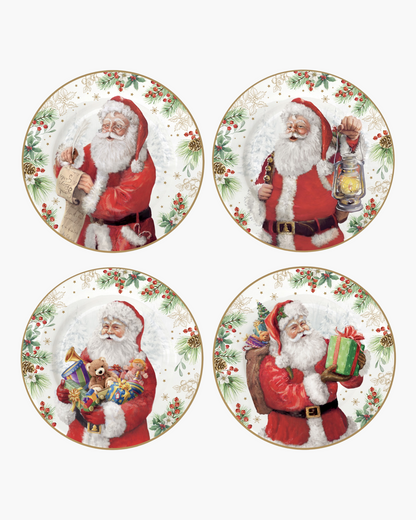 Set de 4 assiettes dessert Santa