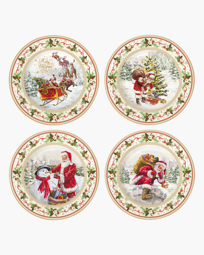 Set de 4 assiettes dessert Magic Xmas