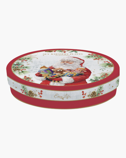 Set de 4 assiettes dessert Santa