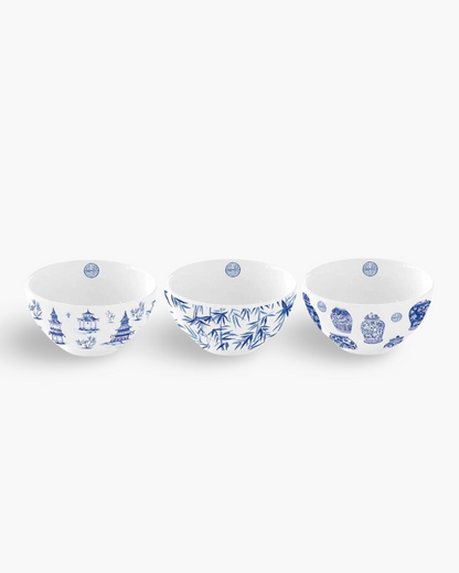 Set de 3 bols en porcelaine Pagode