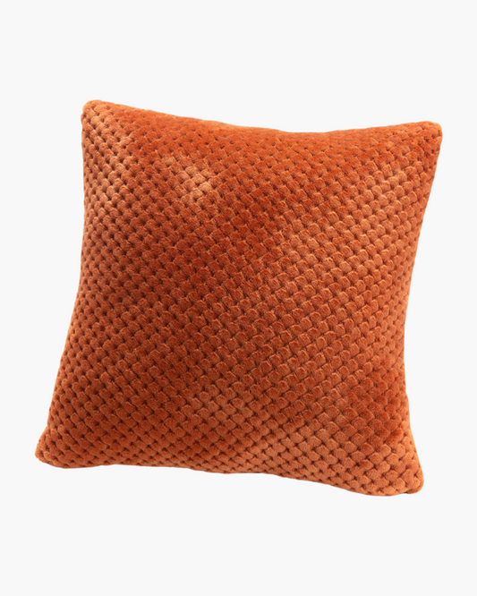 Coussin damier terracotta