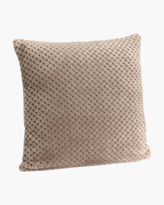 Coussin damier taupe