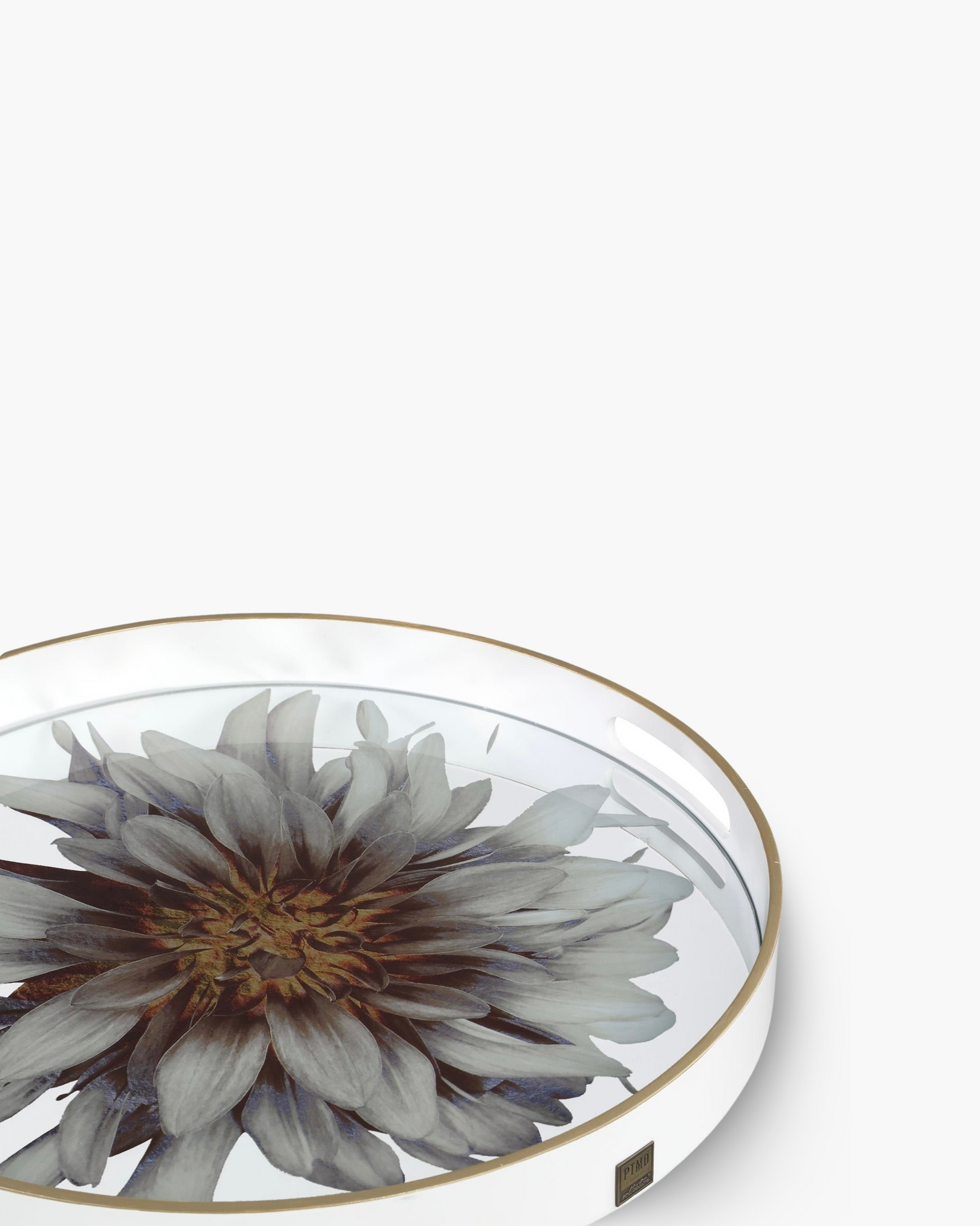 1x Plateau en verre Floral White PM