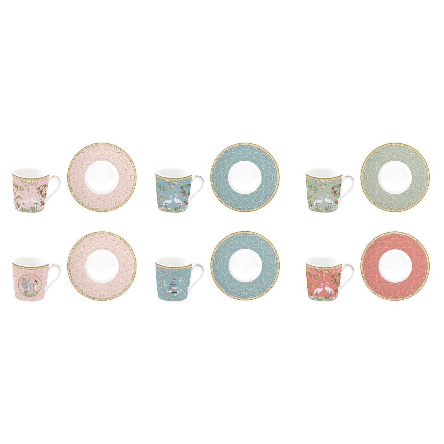 Set de 6 tasses à café Jardin des Rêves