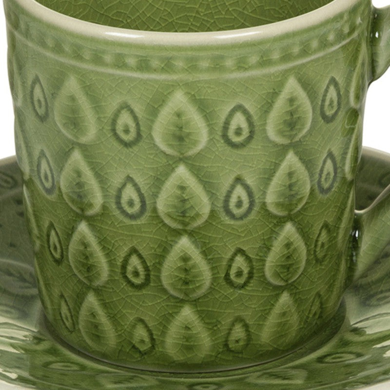 Set de 6 tasses à café en porcelaine Leaf