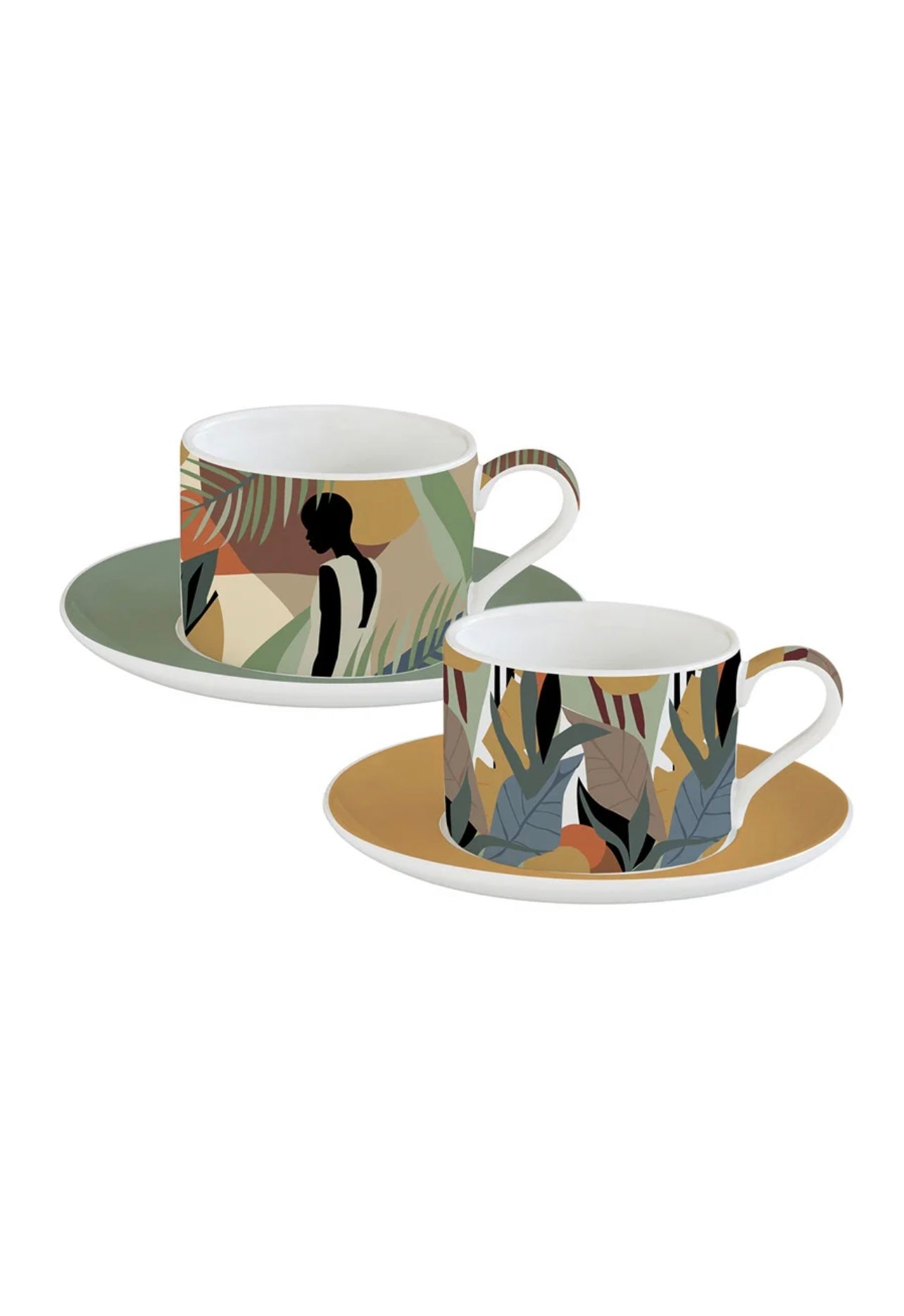 Set de 2 tasses à thé + assiettes Évasion