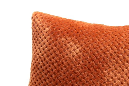 Coussin damier terracotta