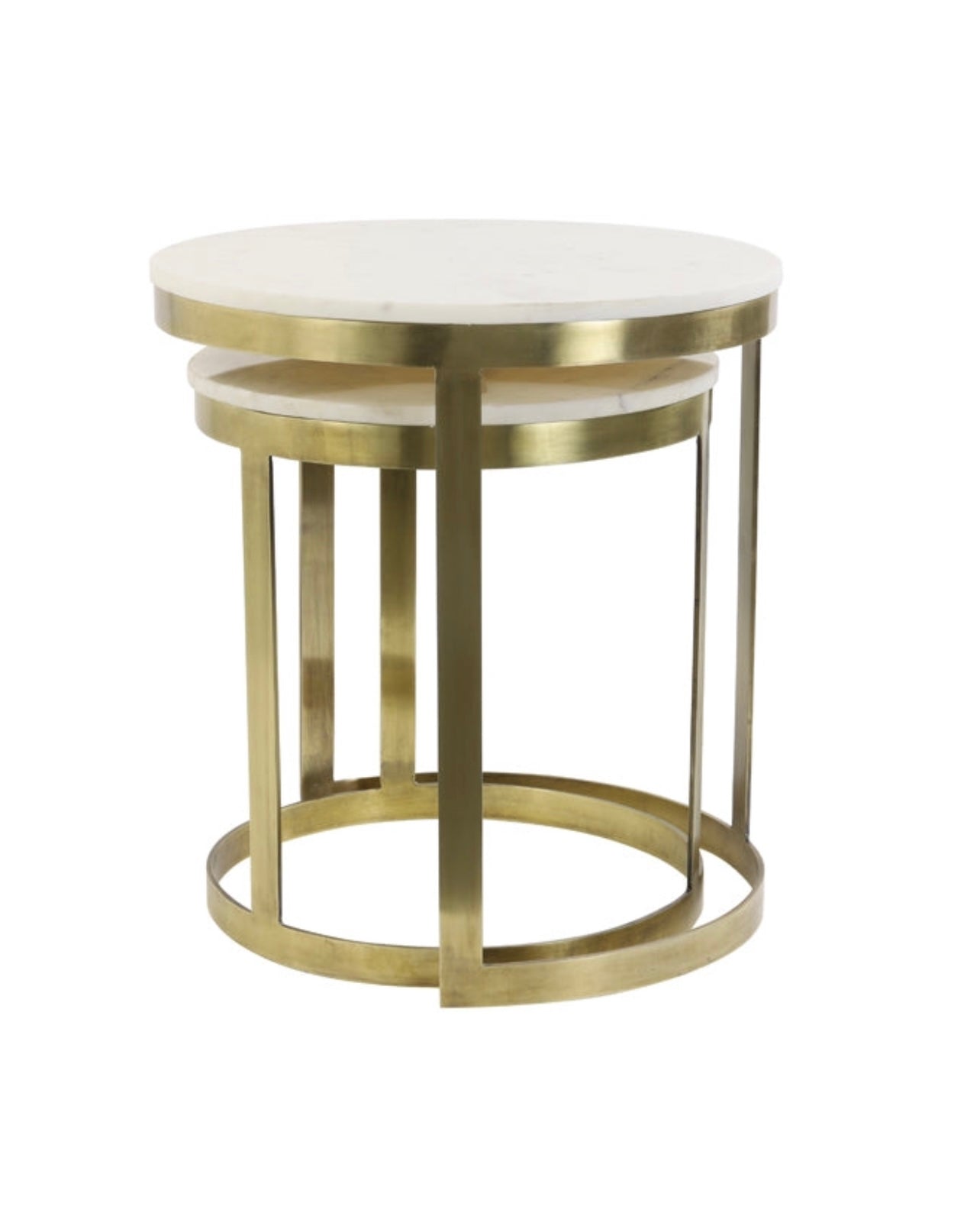 Set de 2 tables d’appoint marbre